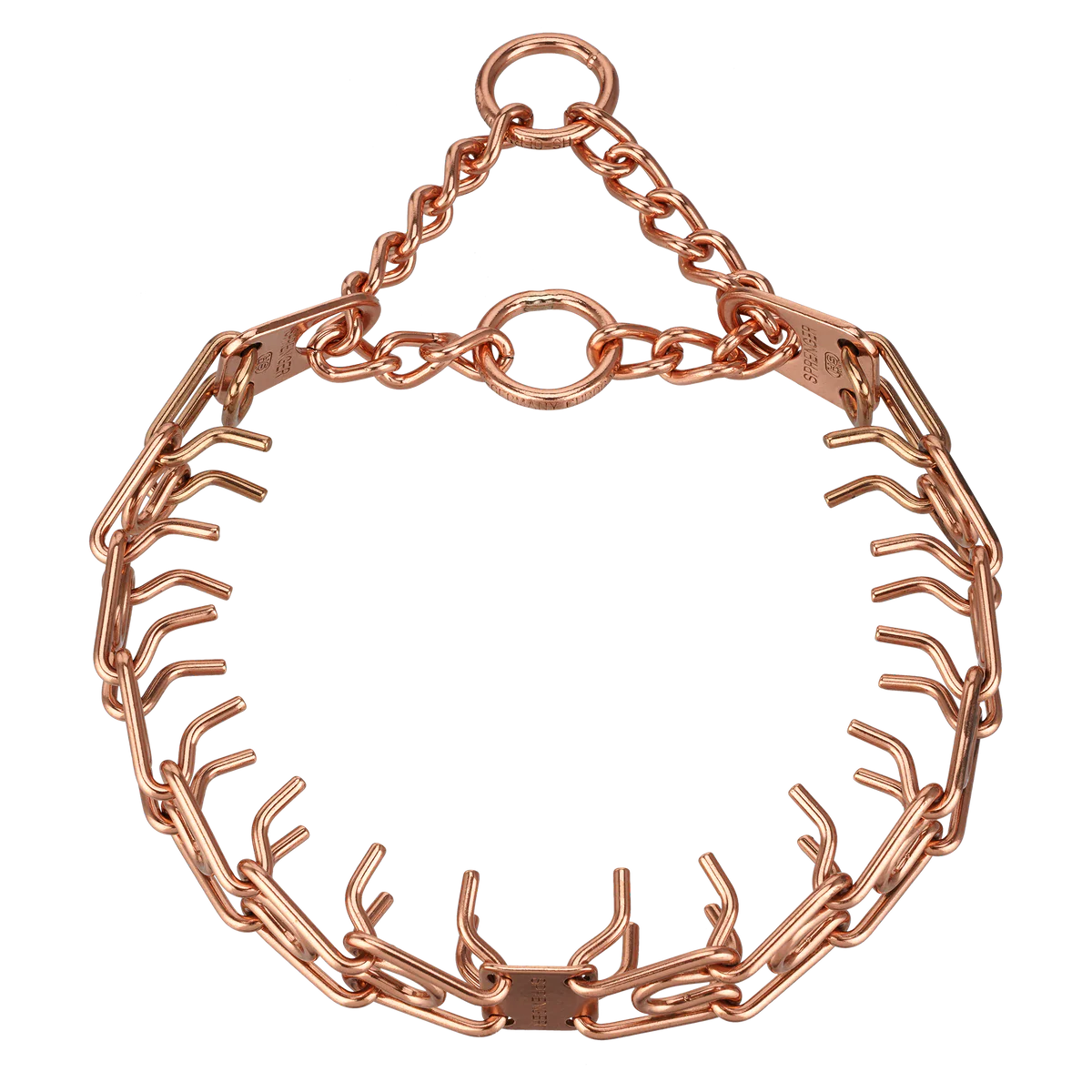 ULTRA-PLUS Training Prong Collar with Center-Plate, Assembly Chain, 2 rings - CUROGAN, 3.0 mm (Short Version)