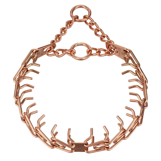 ULTRA-PLUS Training Prong Collar with Center-Plate, Assembly Chain, 2 rings - CUROGAN, 3.0 mm (Short Version)