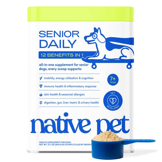 Native Pet - Senior Daily 12-in-1 Multivitamin Powder Supplement for Dogs