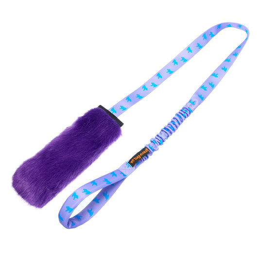 Tug-E-Nuff – Faux Fur Squeaky Chaser Bungee Edition