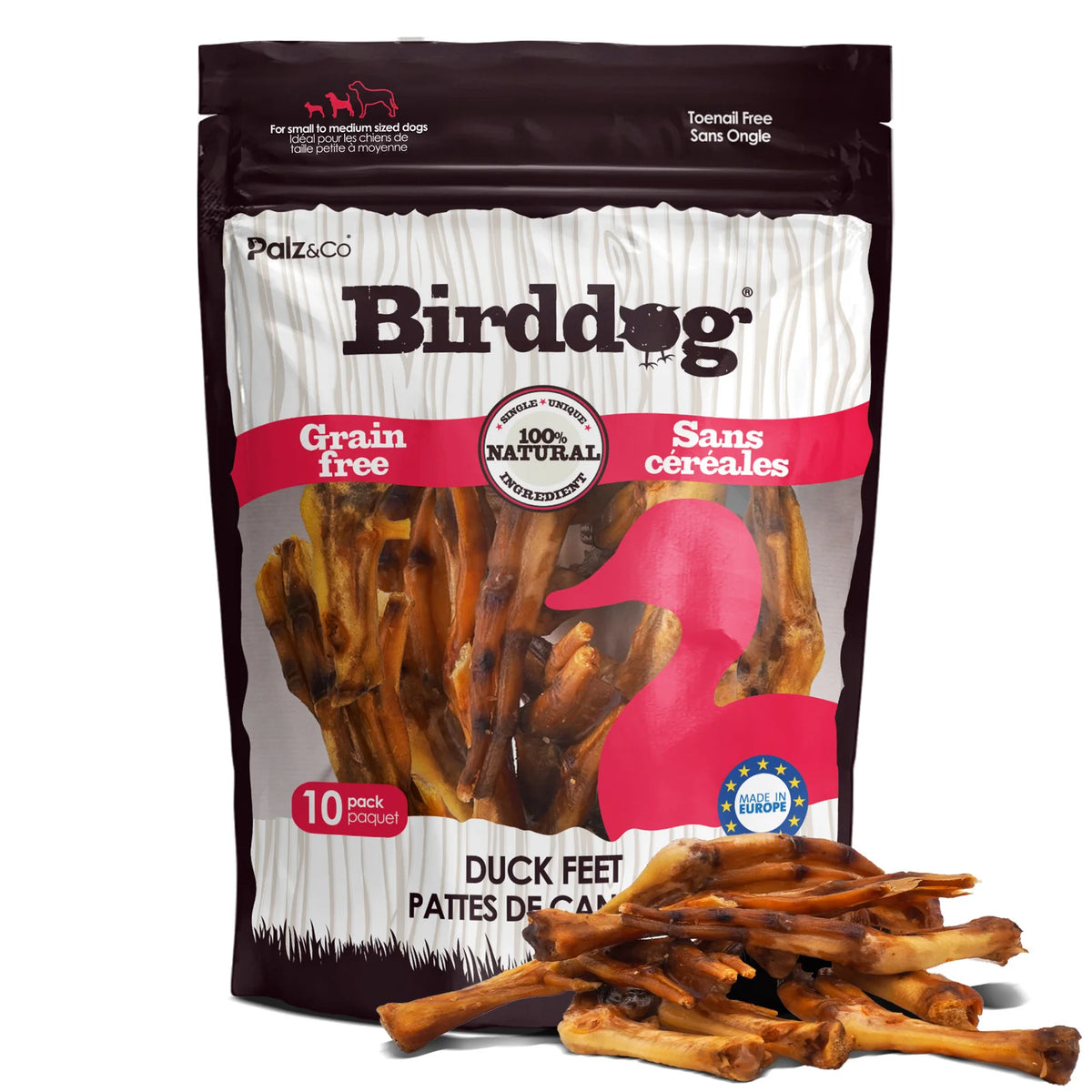 Birddog Duck Feet Dog Natural Chew Treats-10 count