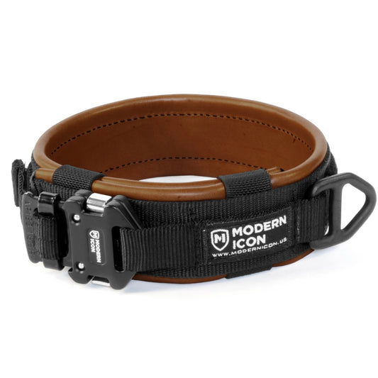Modern Icon Leather Wrapped 2” Rigid Collar - Performance Dog Supply