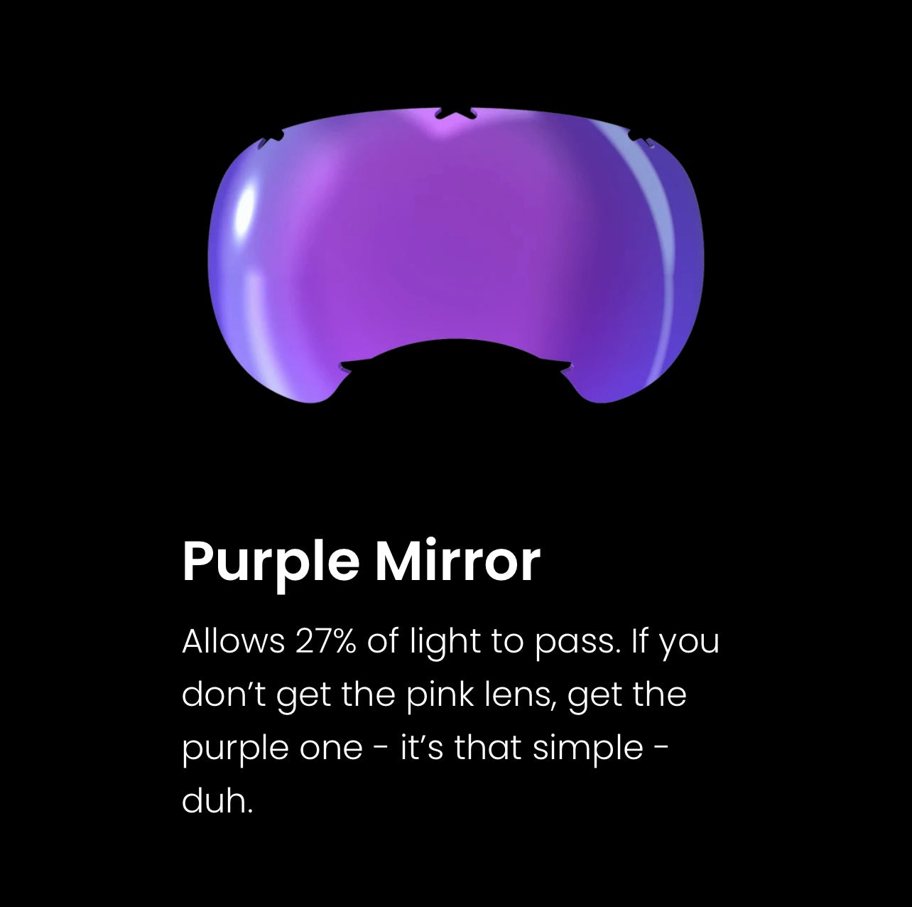 V2 Purple Mirror Lenses 1pk - Performance Dog Supply