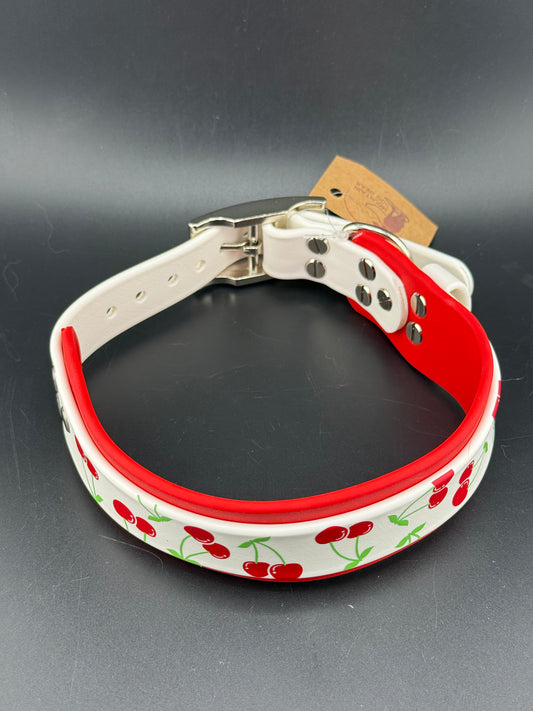 1.5" Cherry Double Layered Biothane Collar