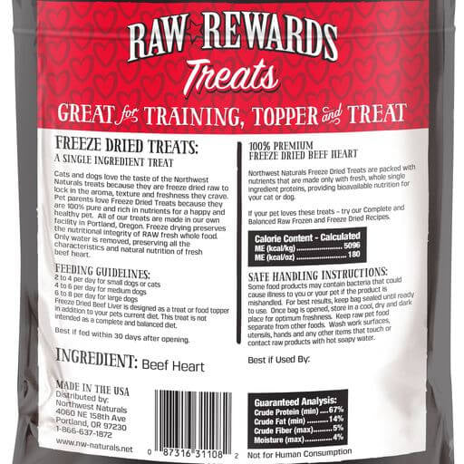 Northwest Naturals FD Beef Heart - Performance Dog Supply