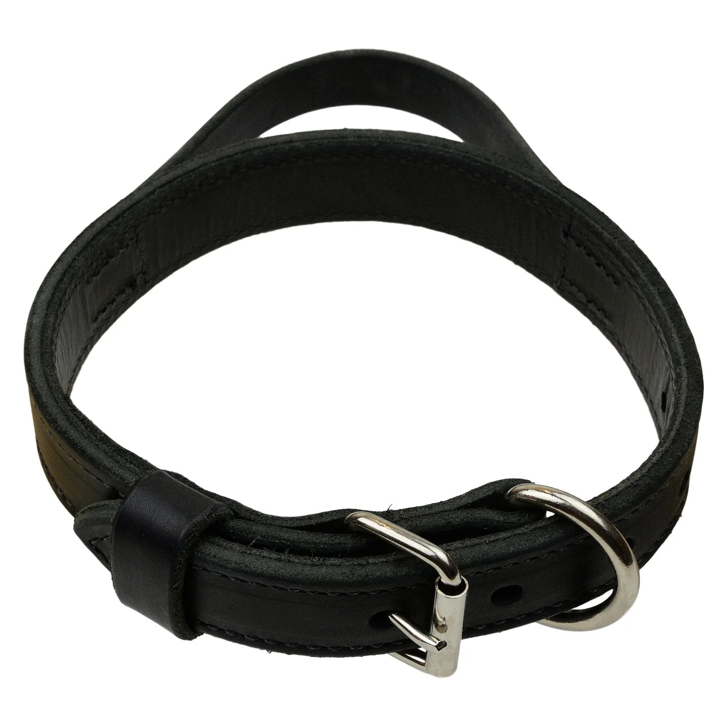 Heavy Leather Dog Collar With Handle Wide – Performance
