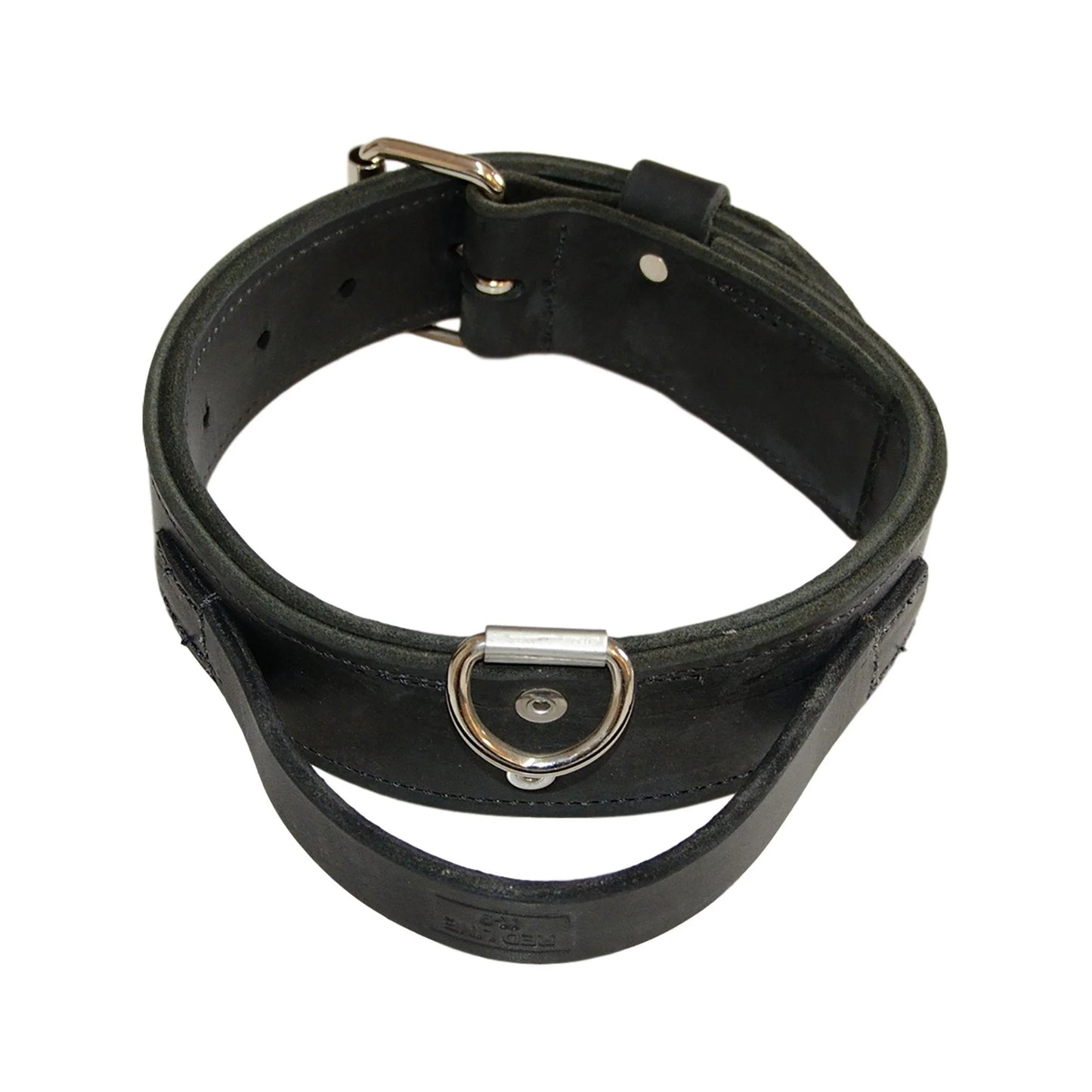 Double Leather Dog Collar With Handle - 2” Wide - Performance Dog Supply