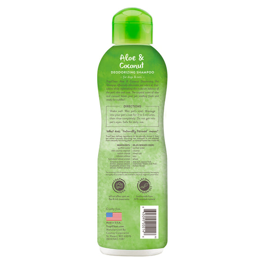 Tropiclean Aloe & Coconut Deodorizing Shampoo - Performance Dog Supply