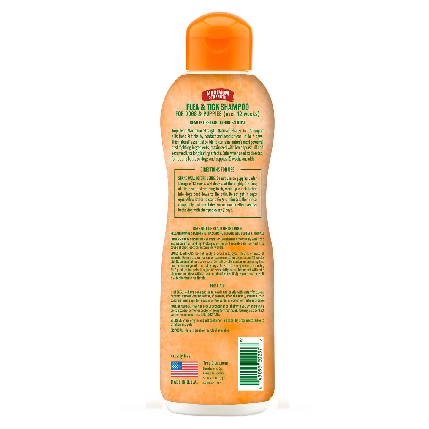 Tropiclean Maximum Strength Flea and Tick Shampoo - Performance Dog Supply