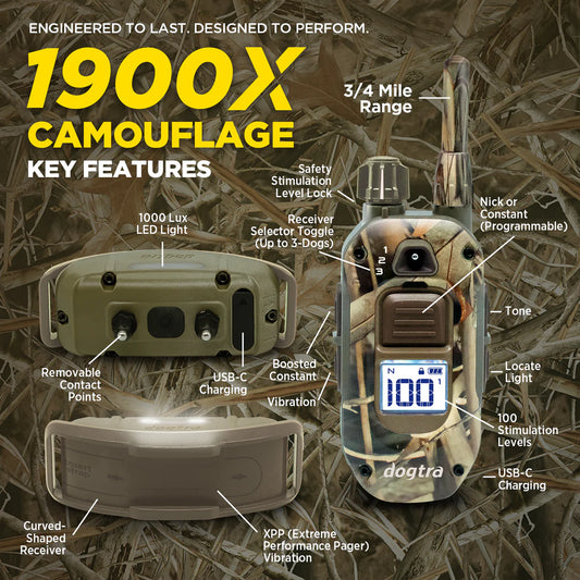 Dogtra 1900X Camoflauge 1-Dog Unit