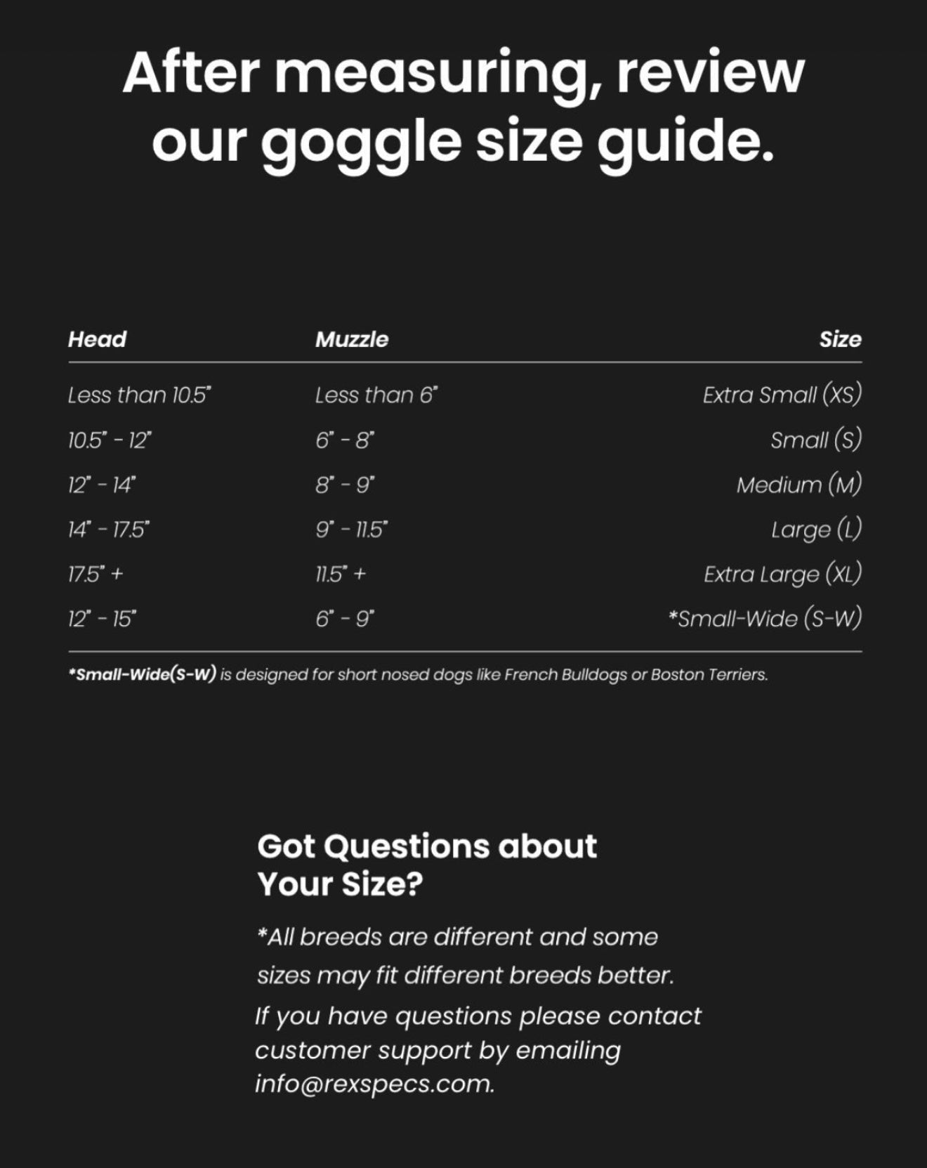 Extra Large V2 Rex Specs