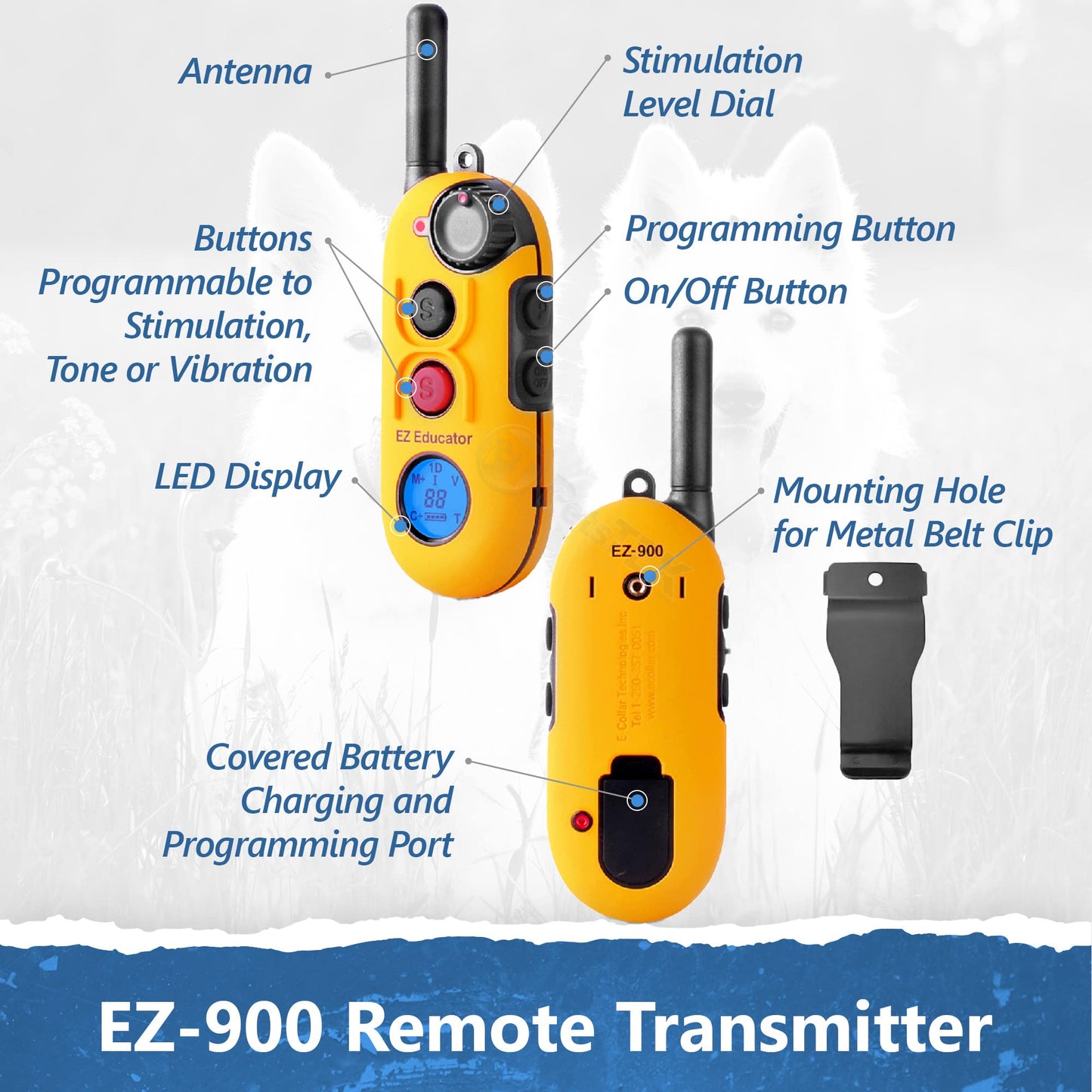 EZ-900 EASY EDUCATOR 1/2 MILE REMOTE DOG TRAINER - Performance Dog Supply