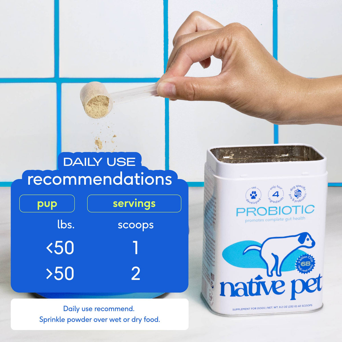 Native Pet - Probiotic & Prebiotic Powder Vet-Formulated Supplement