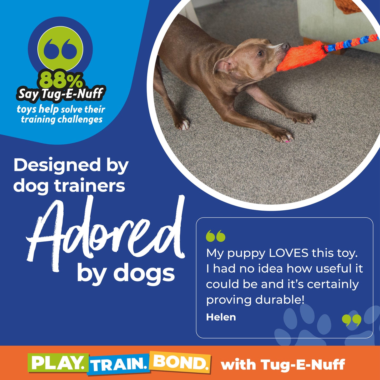 Tug-E-Nuff – Bright Fauxtastic - Tough Dog Toy