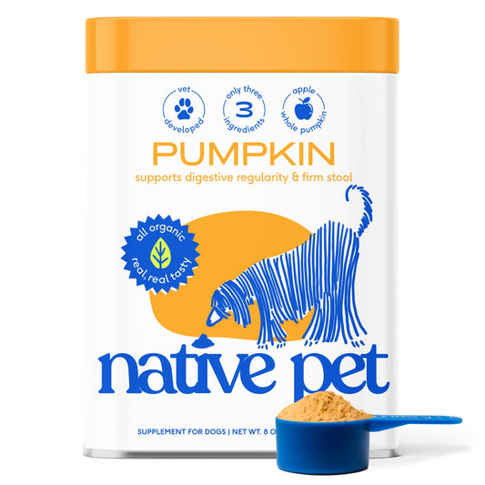 Native Pet - Organic Pumpkin Fiber Powder, Digestive Supplement for Dogs: 16 oz
