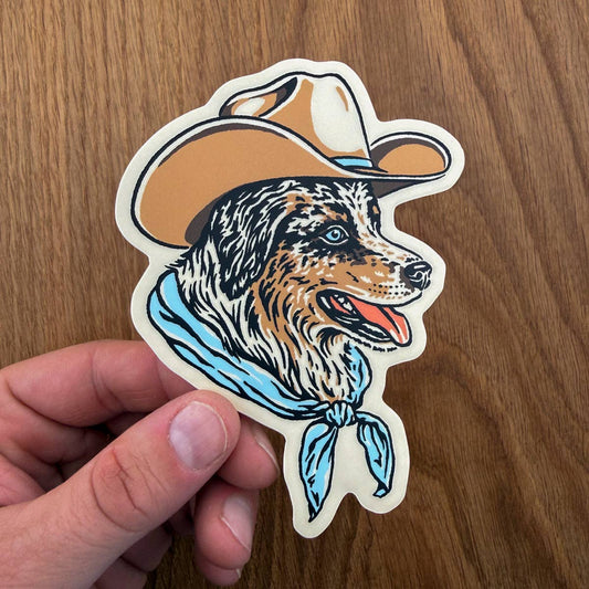 Australian Shepherd (Blue Merle) Cowdog 4 Inch Matte Vinyl Sticker
