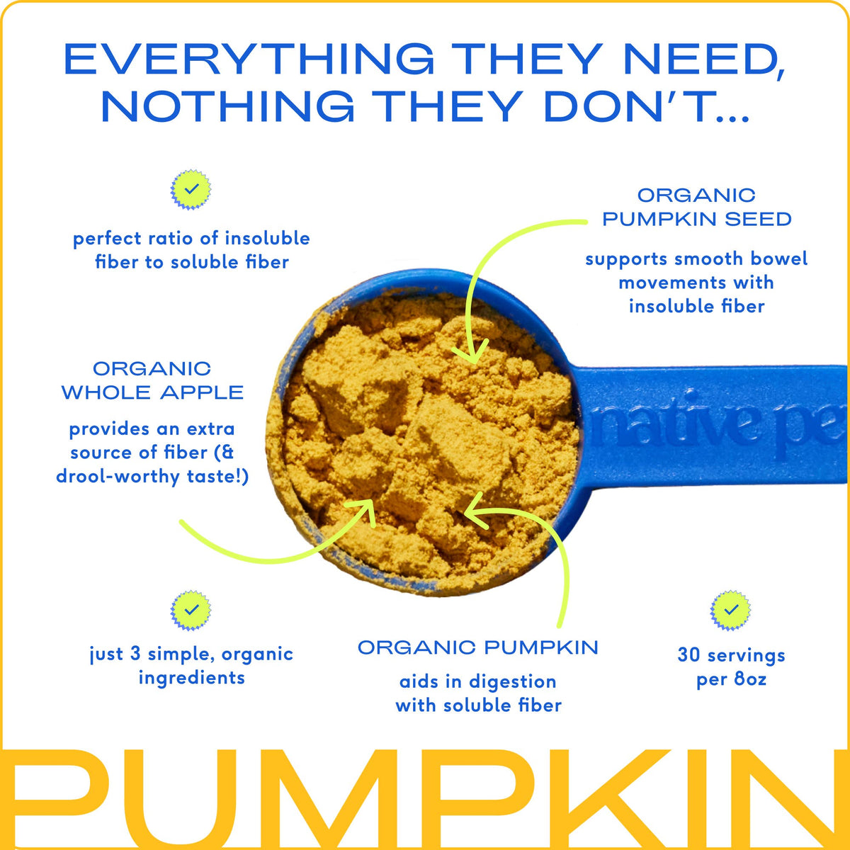 Native Pet - Organic Pumpkin Fiber Powder Digestive Supplement