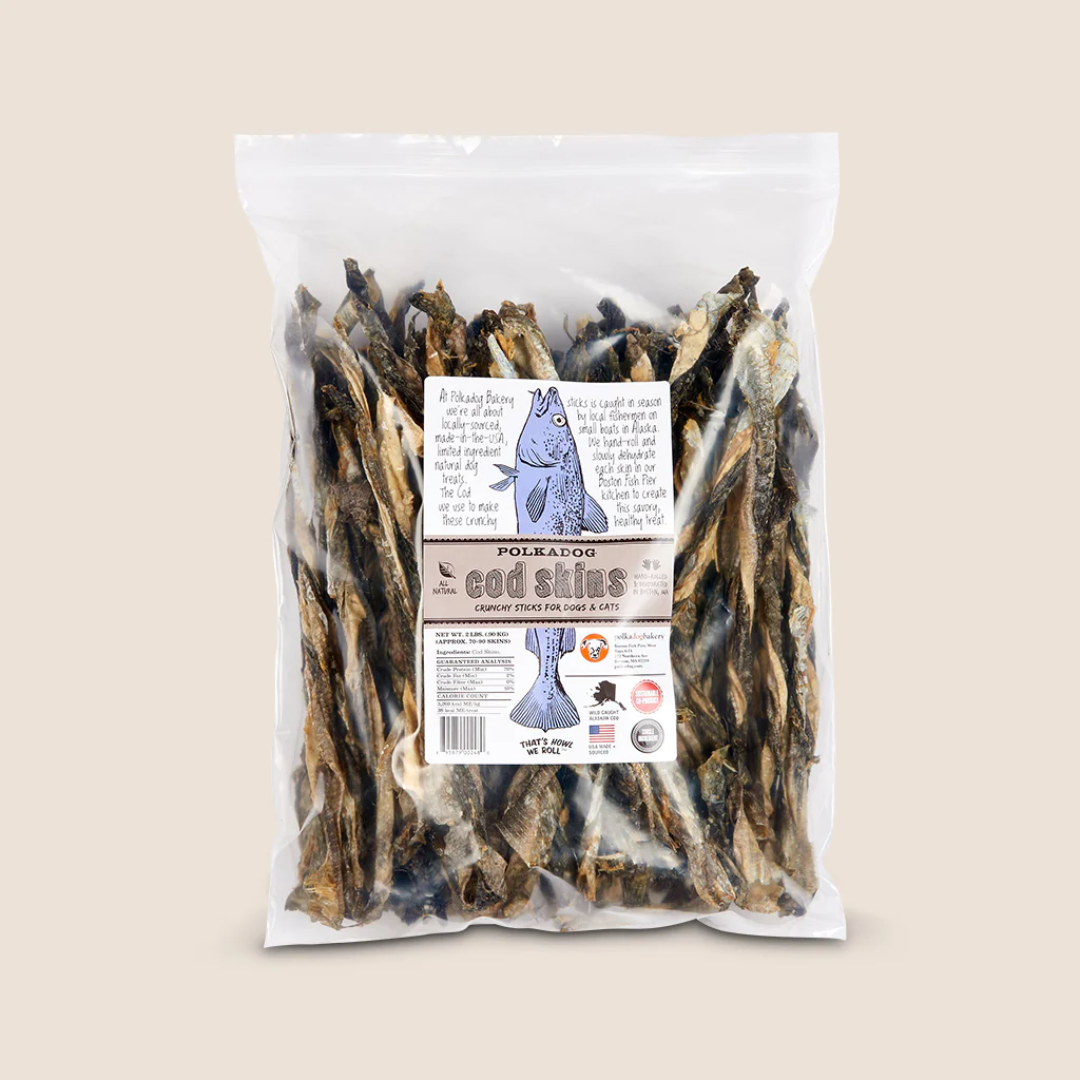 Bulk Cod Skins - 2LB Bag of Dog Treats