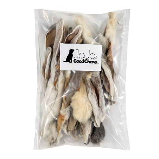 BULK - Rabbit Ears with Fur Dog Chews - 25-pack