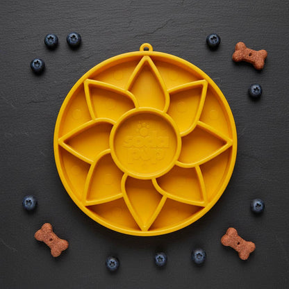 Sunflower eTray Slow Feeder Dog Bowl - Soft Shallow Lick Mat