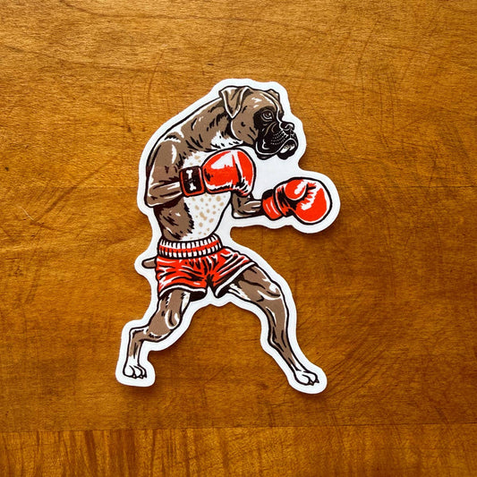 Boxer Boxing 3.5 Inch Glossy Vinyl Sticker