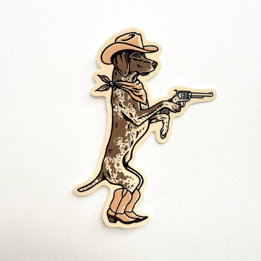 German Shorthaired Pointer Outlaw 3 Inch Glossy Vinyl Sticker