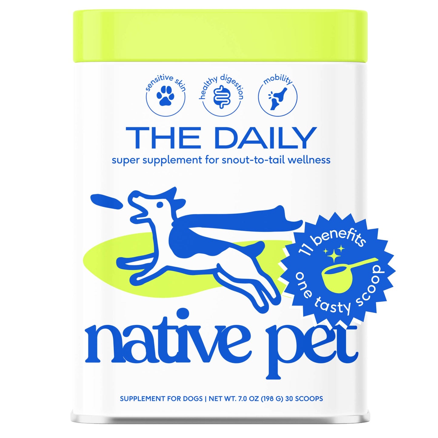 Native Pet - The Daily Powder Supplement, 11-in-1 Multivitamins for Dogs: 60 scoops
