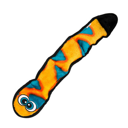 Outward Hound Invincibles Snake Durable Plush Toy Orange LG