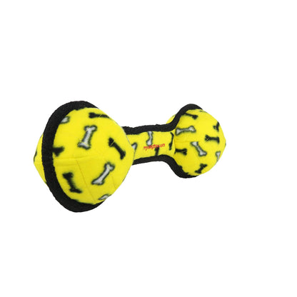 Tuffy Ultimate 2 Ball Tug Yellow Bone Durable Dog Toy