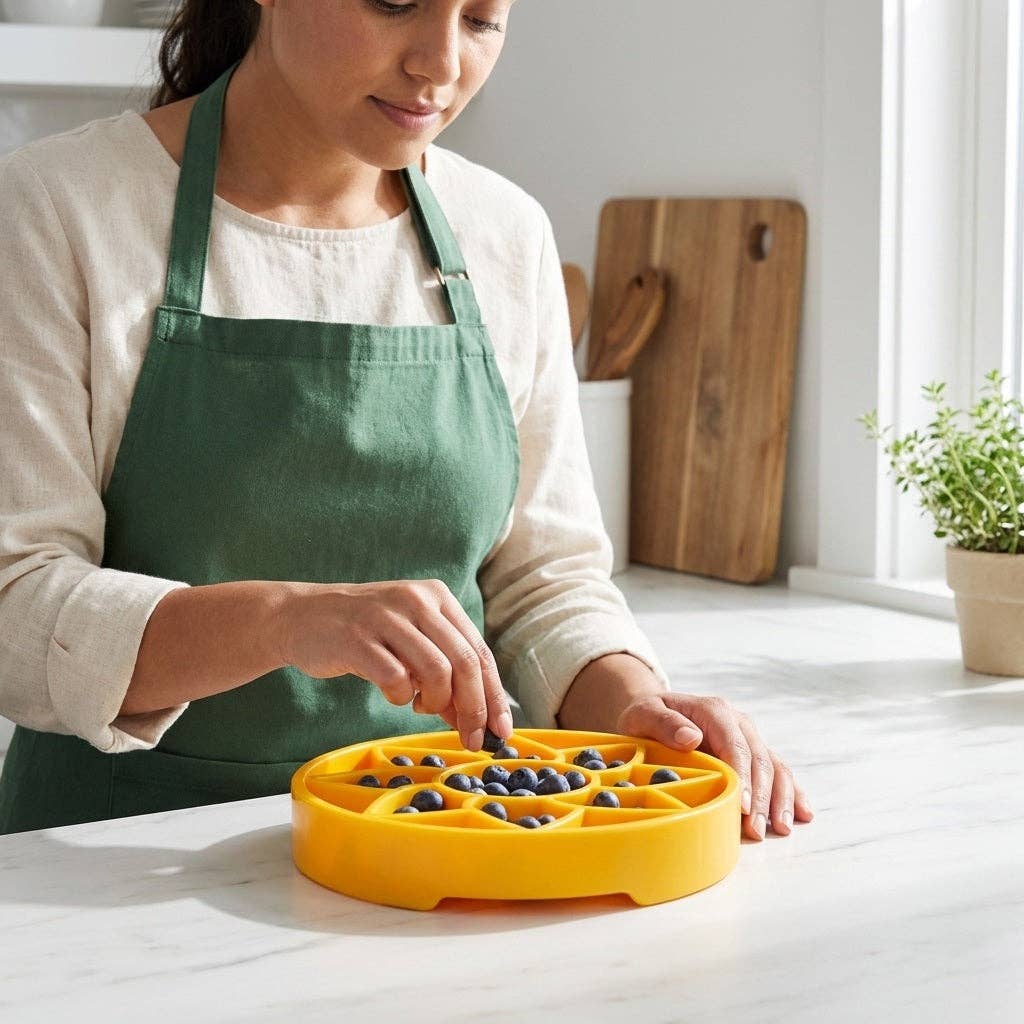 Sunflower eTray Slow Feeder Dog Bowl - Soft Shallow Lick Mat