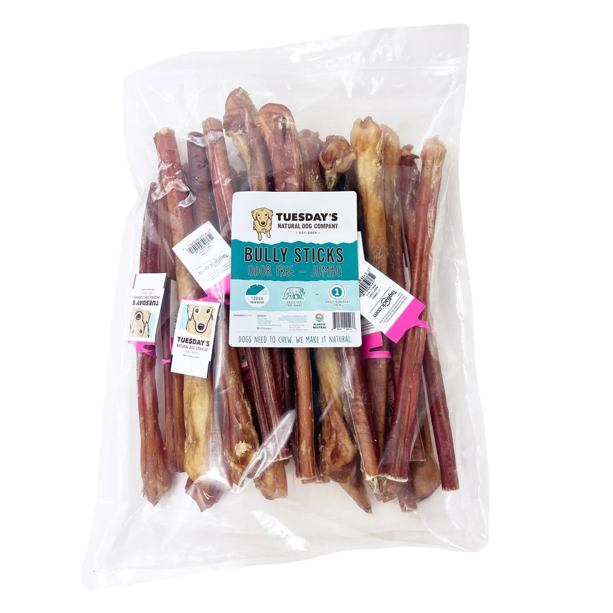 BULK - 12" Jumbo Bully Stick - 25 Pc