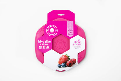 Project Hive Wild Berry Scent Hive Disc & Lick Mat Pink - Performance Dog Supply