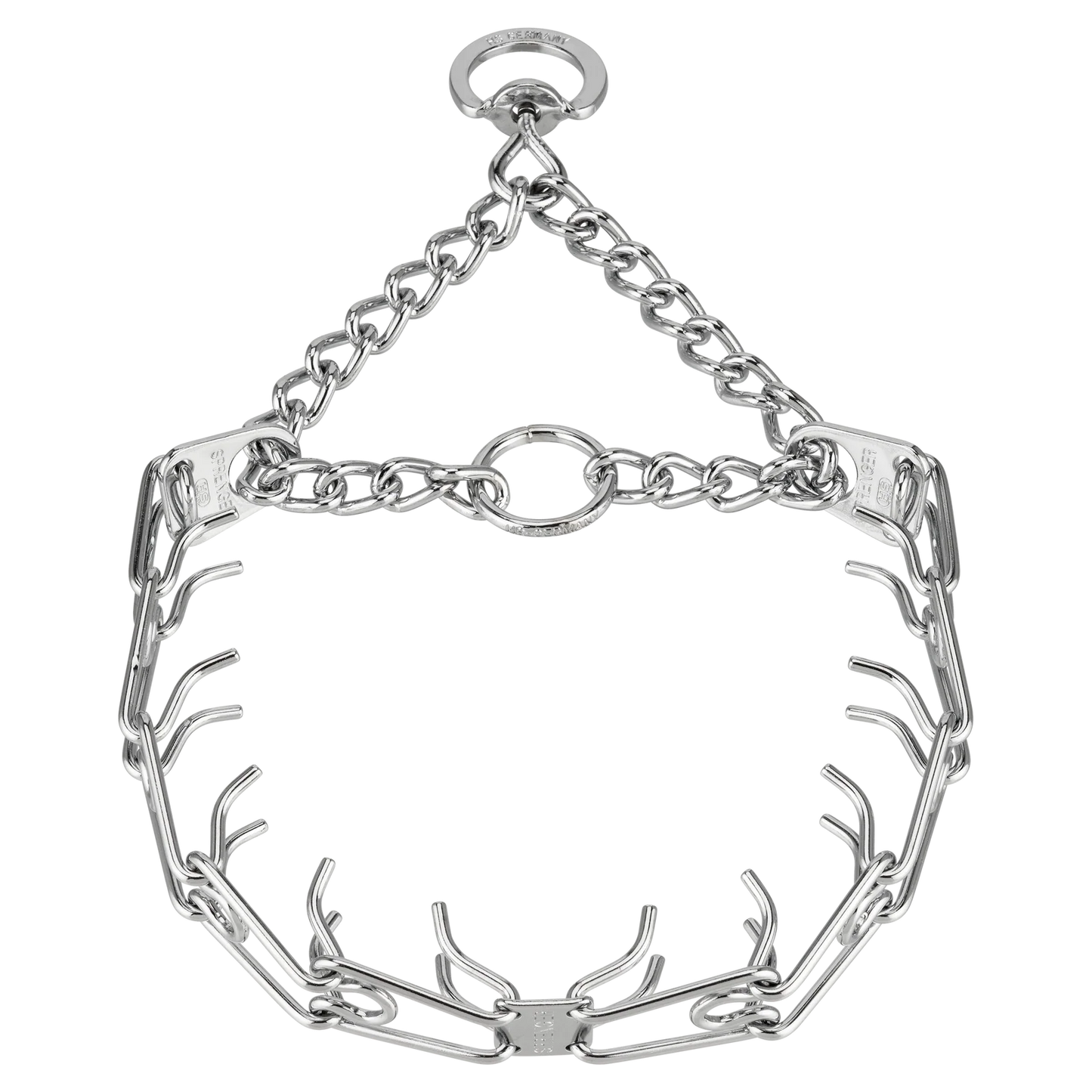 HERM SPRENGER - Chrome ULTRA-PLUS Training Collar with Center-Plate and Assembly Chain