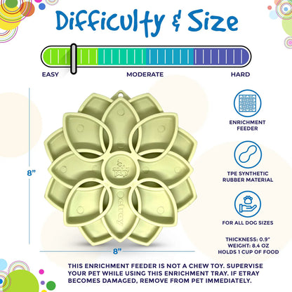 Mandala Softie Shallow Slow Feeder Dog Bowl with Suction Cups
