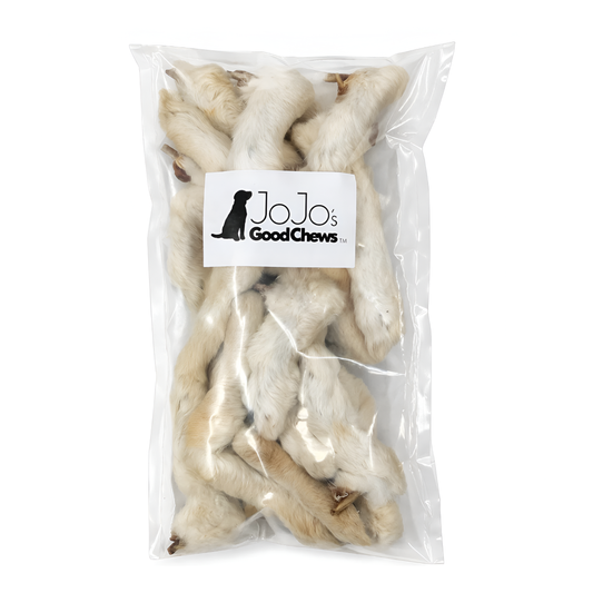 BULK - Rabbit Feet with Fur Dog Chews – 25 pack