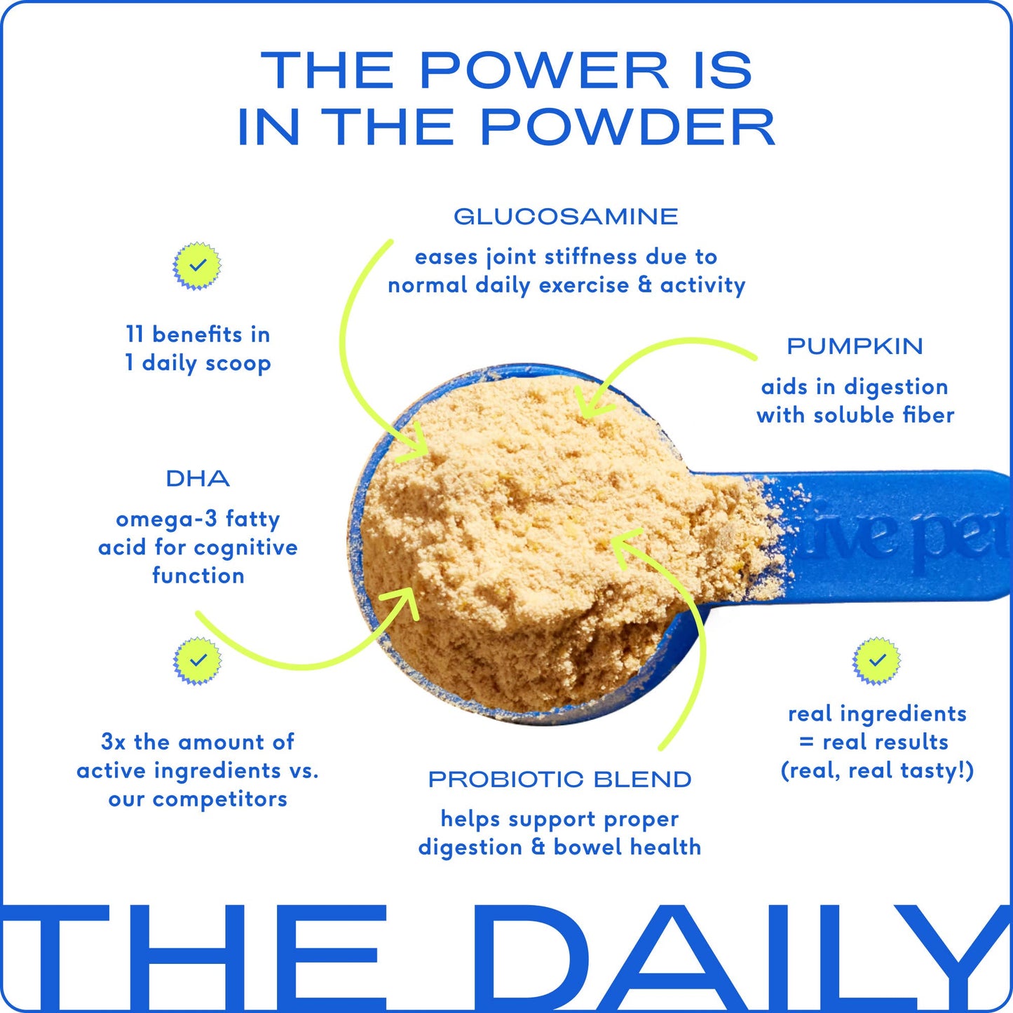 Native Pet - The Daily Powder Supplement, 11-in-1 Multivitamins for Dogs: 60 scoops