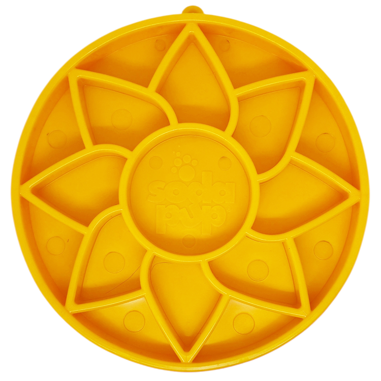 Sunflower eTray Slow Feeder Dog Bowl - Soft Shallow Lick Mat