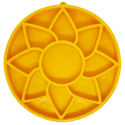 Sunflower eTray Slow Feeder Dog Bowl - Soft Shallow Lick Mat