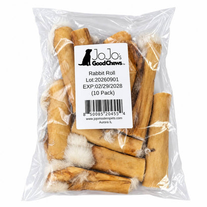 Bulk - Rabbit Skin Rolls with Fur – 10 Pack