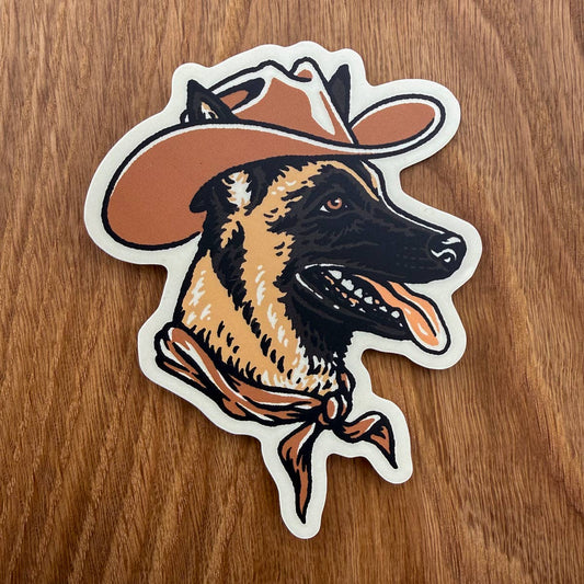 Belgian Malinois Cowdog 4 Inch Matte Vinyl Sticker