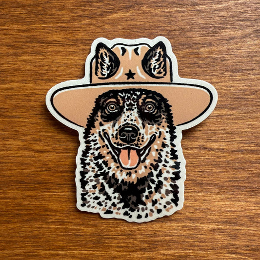 Blue Heeler Cowdog 3 Inch Glossy Vinyl Sticker