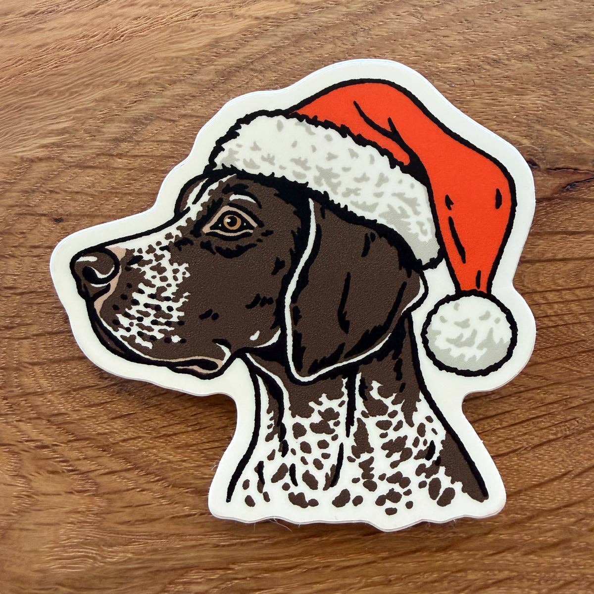 Christmas German Shorthaired Pointer Santa Dog Sticker