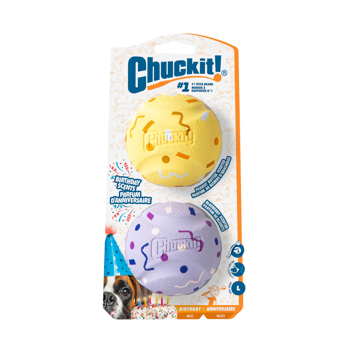 Chuck-It! Birthday Fetch Ball 2 Pack