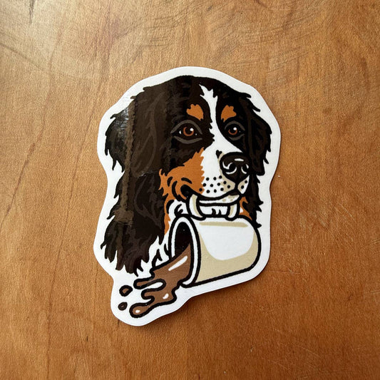 Coffee Bernese 3 Inch Glossy Vinyl Sticker