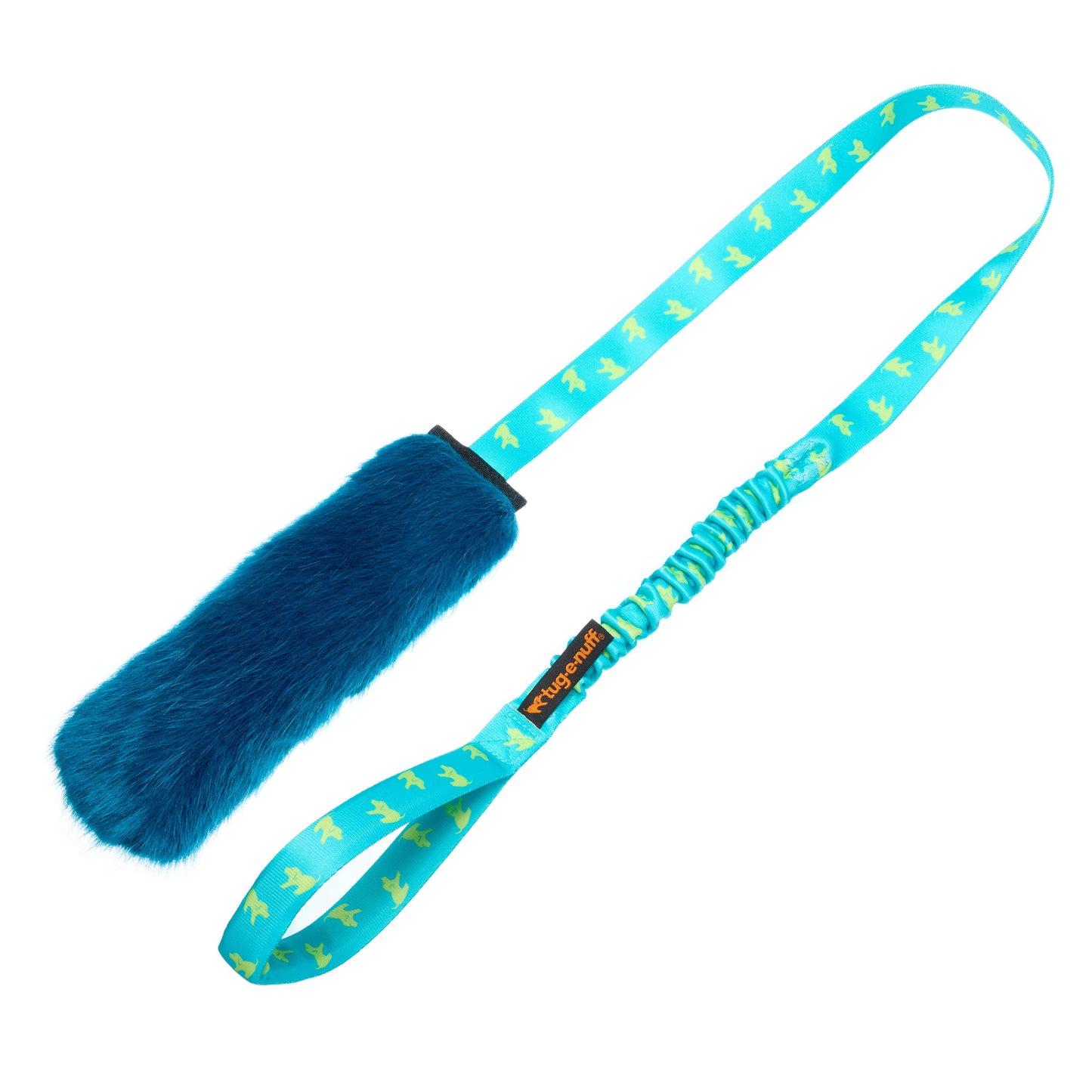 Tug-E-Nuff – Faux Fur Squeaky Chaser Bungee Edition