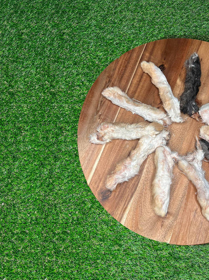 Rabbit Feet 75pc Bulk Dog Chew Natural Single Ingredient - Performance Dog Supply