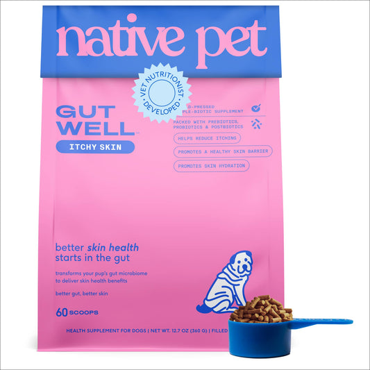 Native Pet - Native Pet GutWell Itchy Skin, Anti Itch Supplement for Dogs