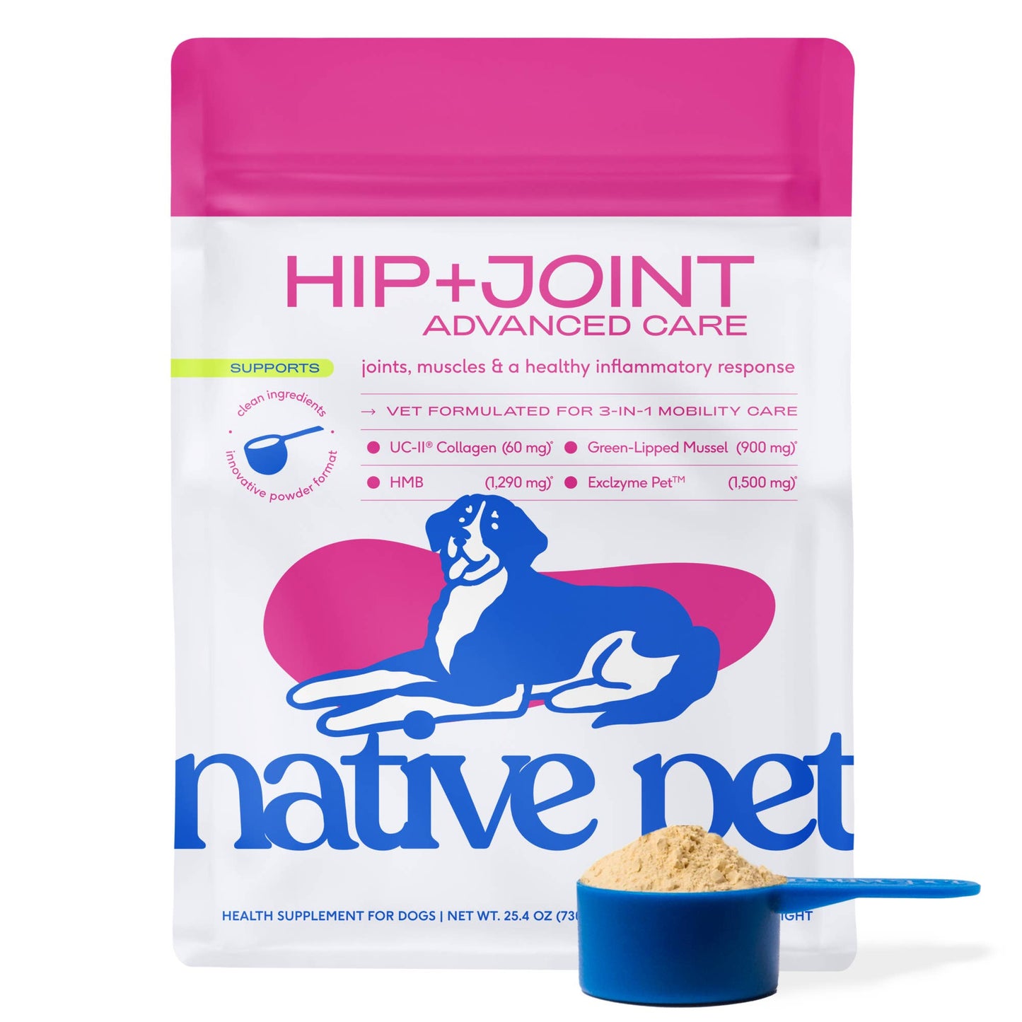 Native Pet - Hip+Joint Advanced Care Powder Joint, Muscle & Inflammation