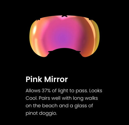 V2 Pink Mirror Lenses 1pk - Performance Dog Supply