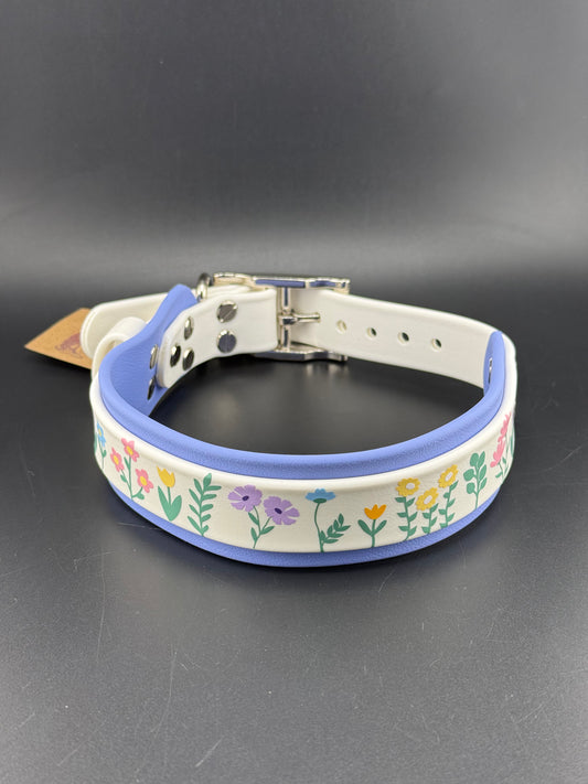 1.5" Flower Field Double Layered Biothane Collar